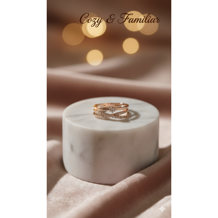 GLORIA Üçlü Sarmal Işıltı Yüzük