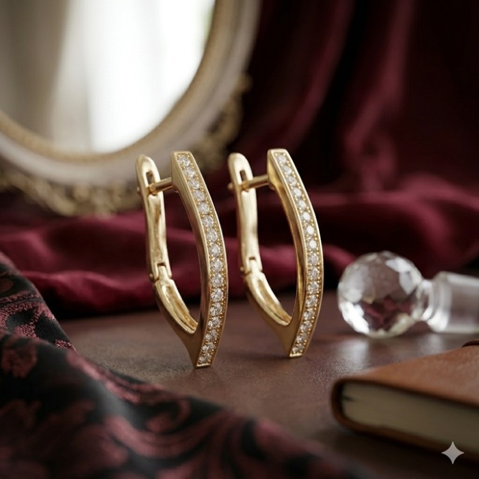 HOAG Çift Sıra Narin Işıltı Küpe